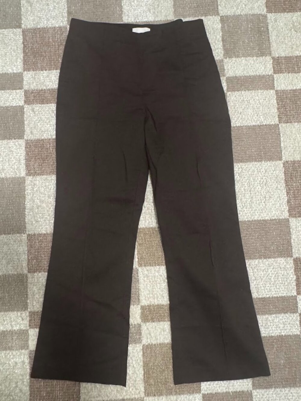 H&M Dark Brown Cropped Flare Dress Pants